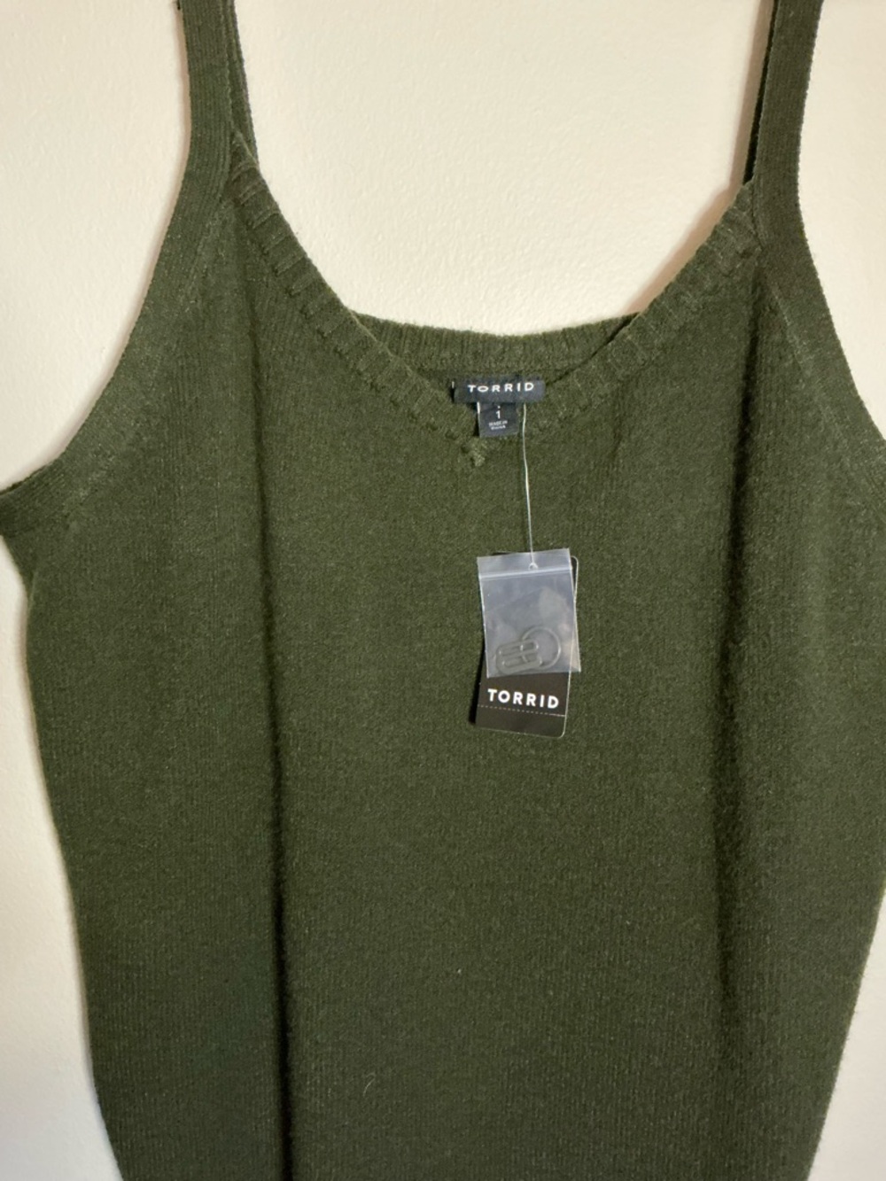 Torrid Women's Olive Knit Tank Top Plus